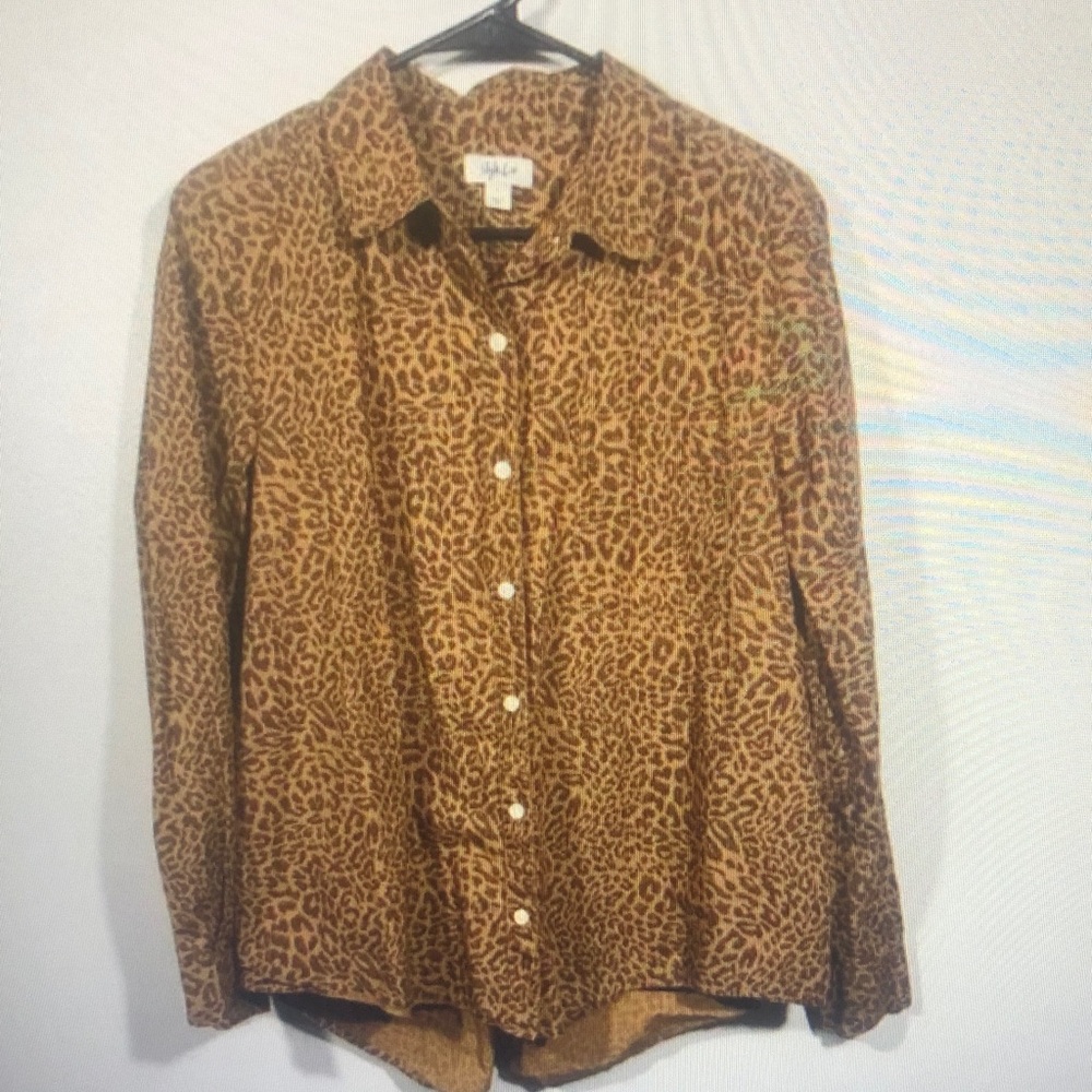 Leopard Print Button-Up Shirt
